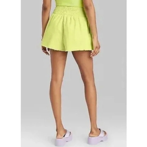 Wild Fable Lime Green High-Rise Woven Pull-On Vibrant - Picture 2 of 6